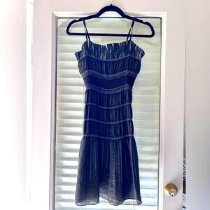 Max Studio Mini Dress w/Adjustable Straps & Elastic/Gathered Body w/Tan Lining M